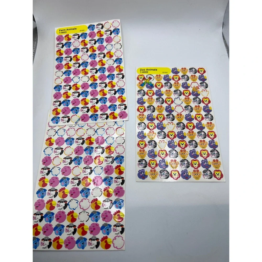 Vintage Random Lot Of New + Used Sticker‎ Sheets Smiley Scented Ziggy Animals